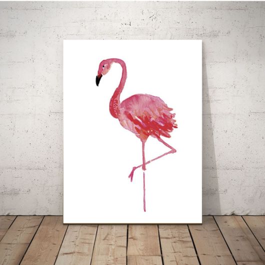 Quadro com flamingo rosa