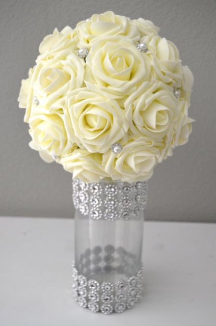 Flores de EVA brancas para casamento