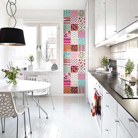 Tecido para parede de cozinha colorido