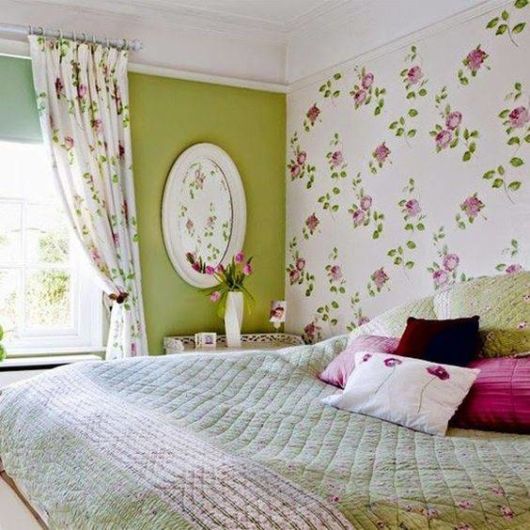 Tecido para parede de quarto de casal floral