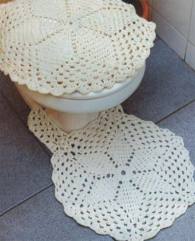 Tapete de crochê para banheiro simples