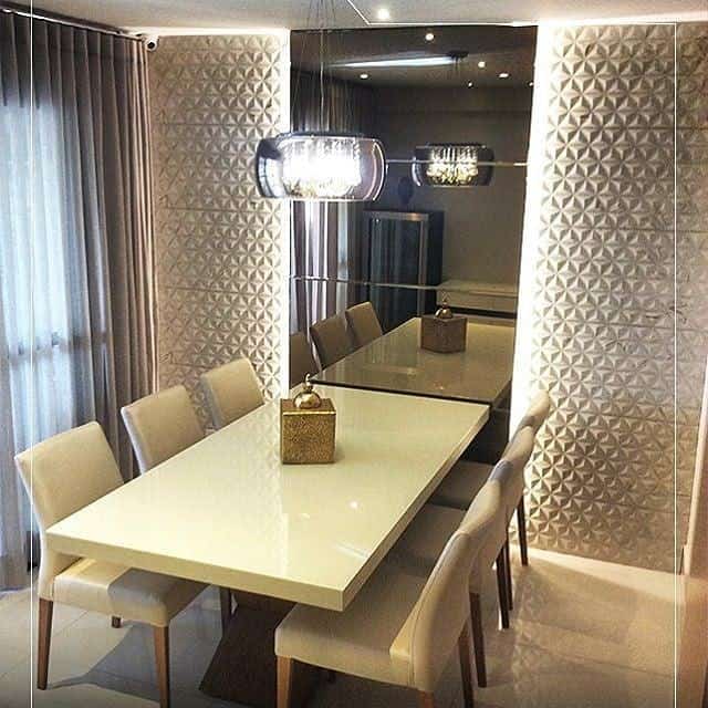 Dica para modernizar sala de jantar com papel de parede 3D