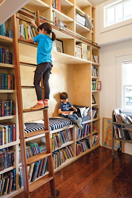 biblioteca em casa para crianças