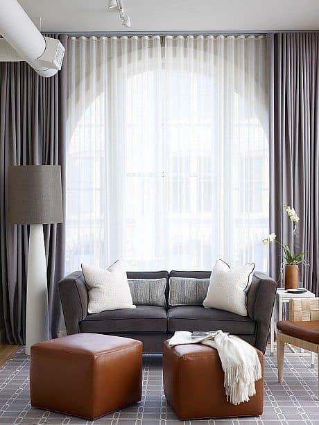 cortina cinza para sala moderna 24