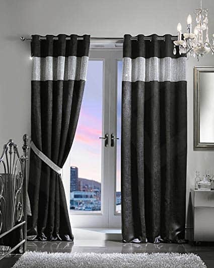 cortina para sala na cor preta 10