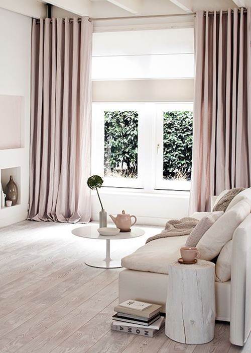 cortina rosê para sala moderna 25