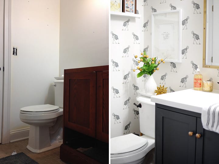 Antes e depois de banheiro antigo