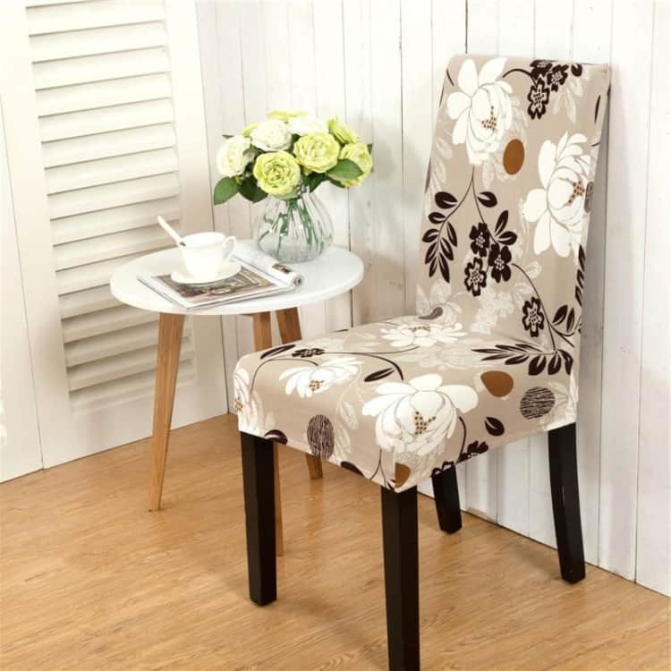 capa de tecido floral para cadeiras 12