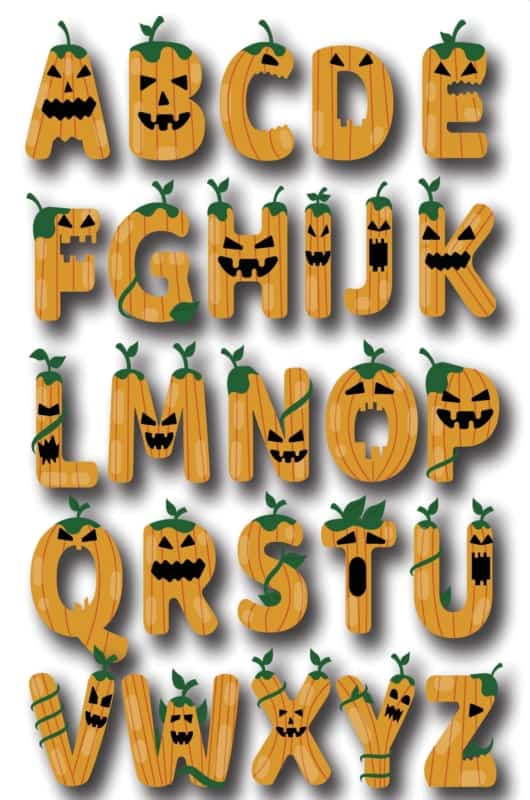 Moldes de Letras para EVA Decoradas para Halloween