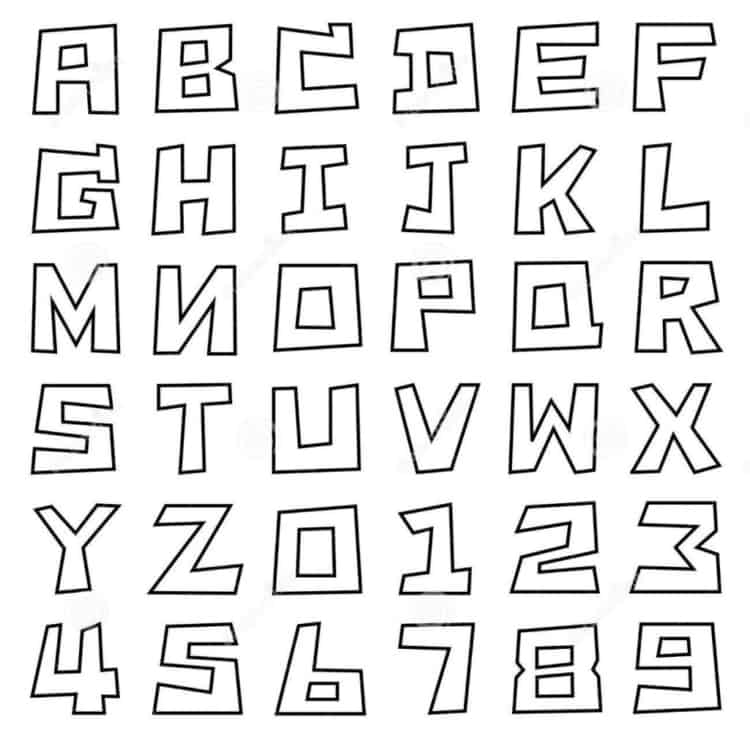 Moldes de Letras para EVA Letras Quadradas