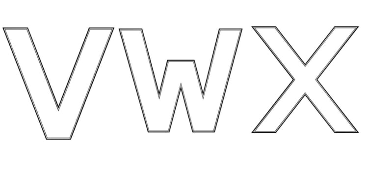 Moldes de letra V W X