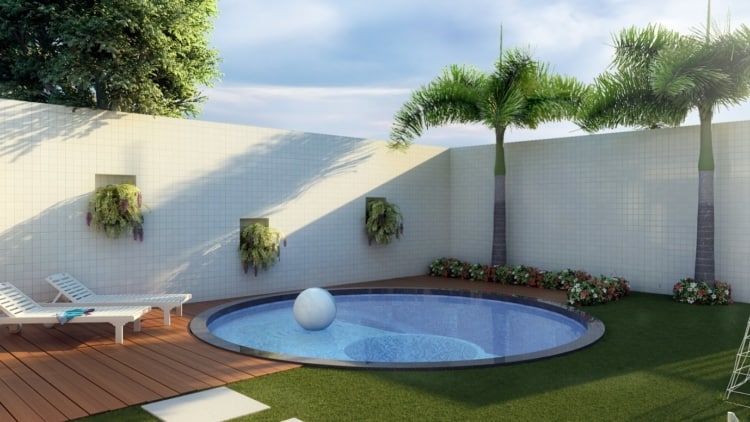 Modelos de casas com jardim e piscina 1