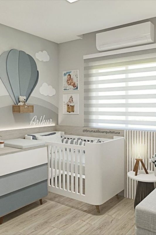 papel de parede para quarto de bebe masculino balão 4