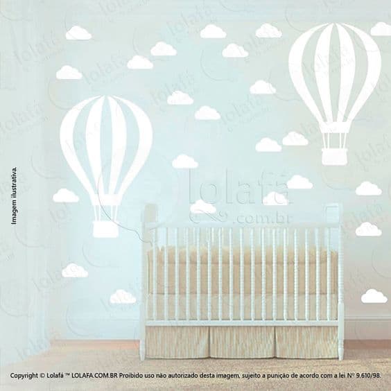 papel de parede para quarto de bebe masculino balão