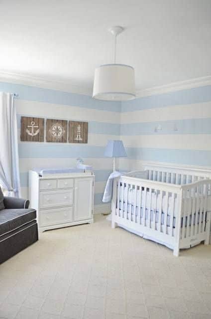 papel de parede para quarto de bebe masculino listrado 9