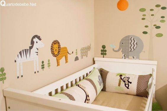 papel de parede para quarto de bebe masculino safari 2