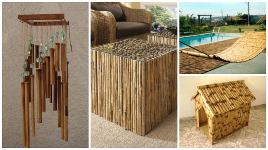 artesanato com bambu para itens decorativos