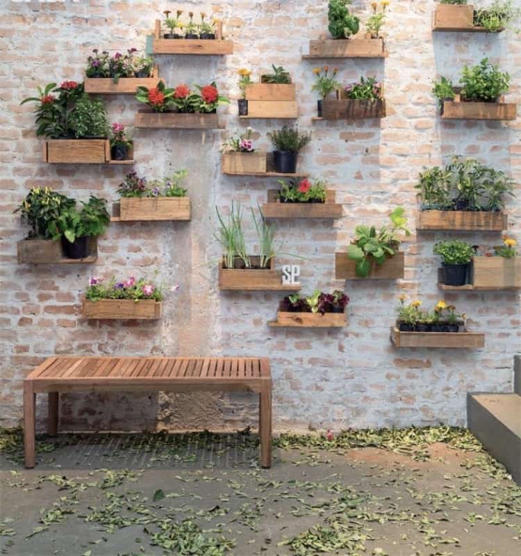 muros decorados com plantas