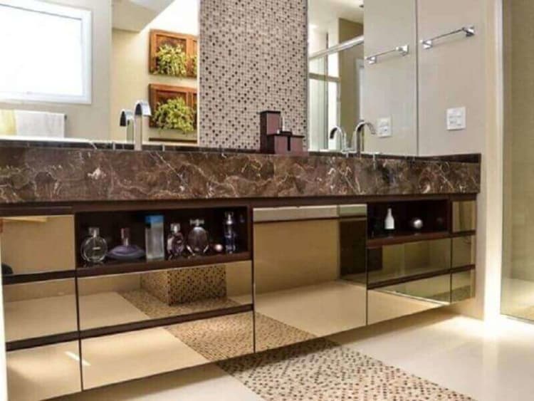 espelho bronze na cozinha
