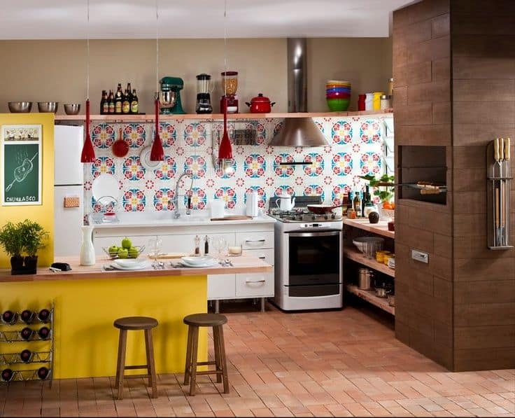 Belissima cozinha colorida