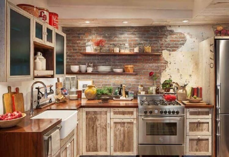 Belo modelo rustico de cozinha rustica colorida