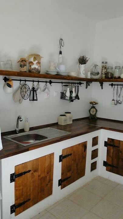 Tipo de cozinha rustica simples e pequena