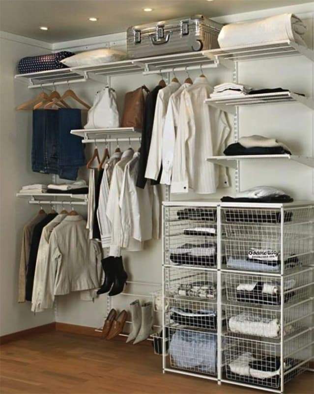closet simples com gaveteiro modular