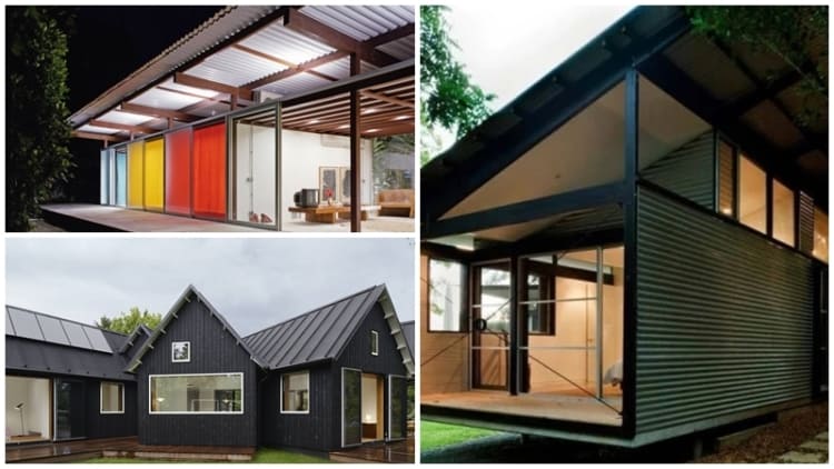 casas com telhado moderno simples e barato