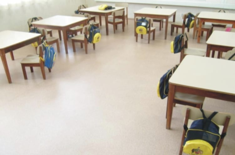 piso de PVC em sala de aula