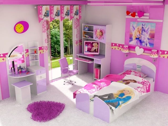 linda ideia de quarto da Barbie