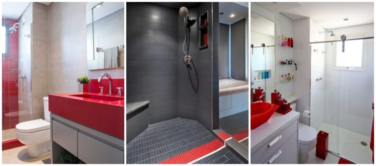 banheiro vermelho e cinza