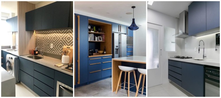 cozinha com armario azul