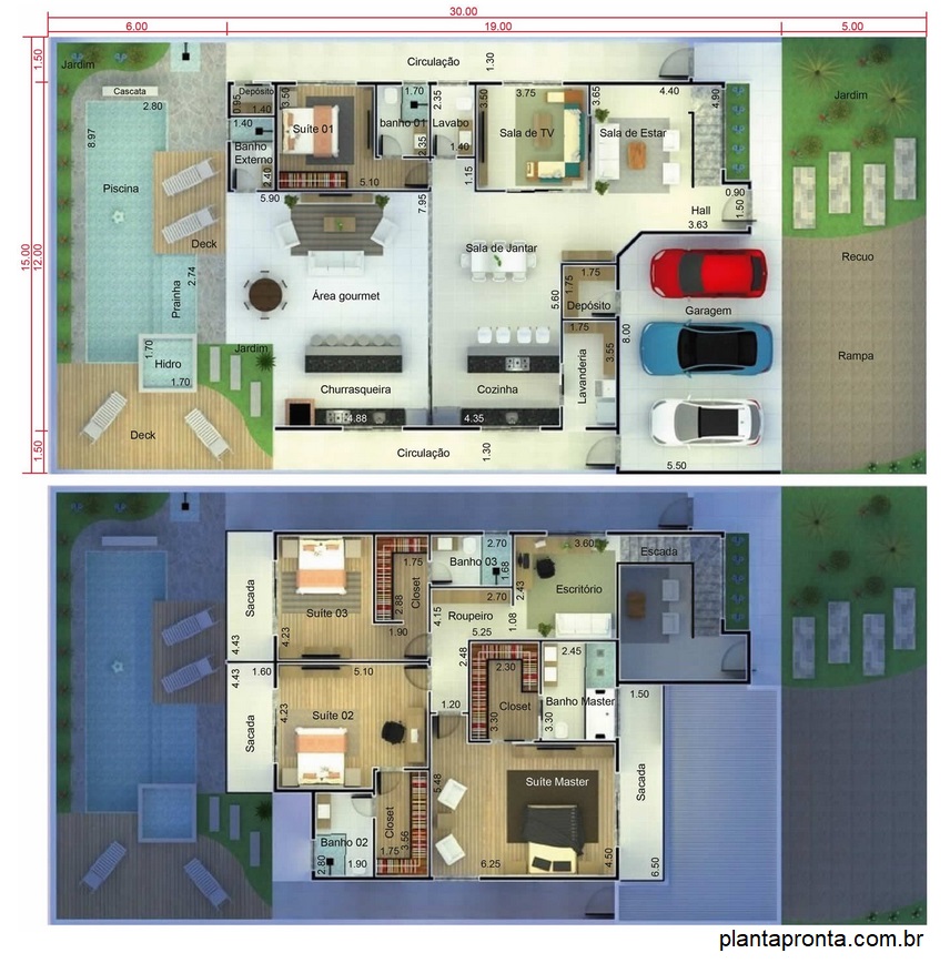 sobrado moderno com piscina