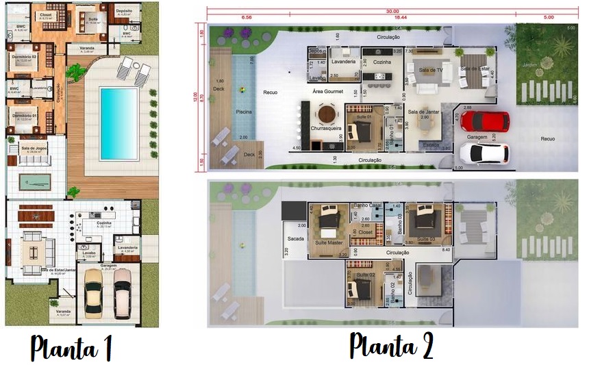 projetos casas com piscina