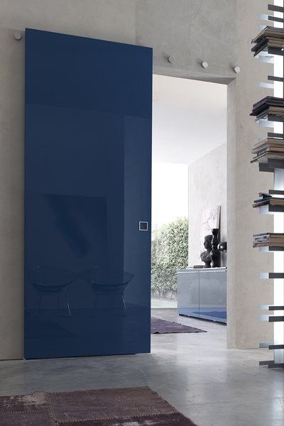 Porta de Entrada de correr aazul escuro