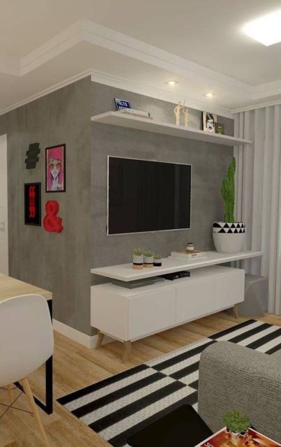 Casas decoradas: Decoração moderna cinza e branca