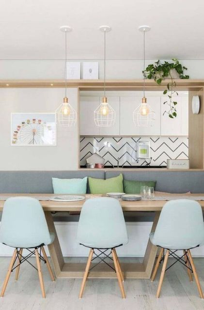 Casas decoradas: Decoração moderna com papel de parede chevron