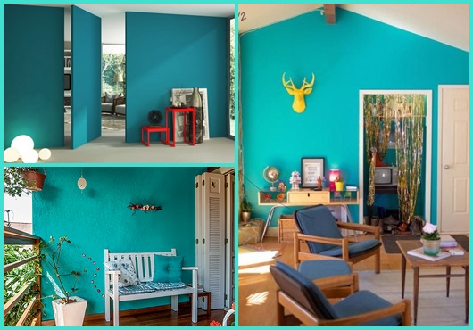 Casas decoradas: Decoração azul turquesa inspirações