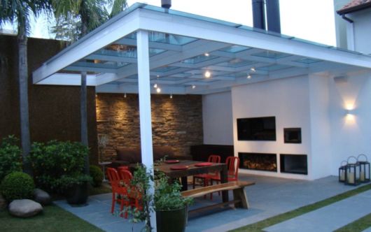 decoração moderna edícula pequena