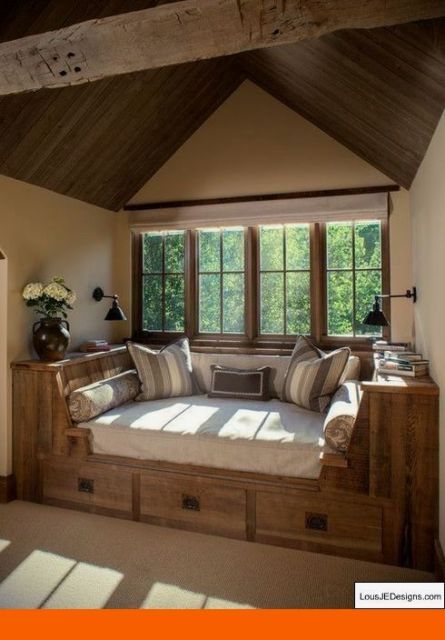 Janela de madeira para quarto