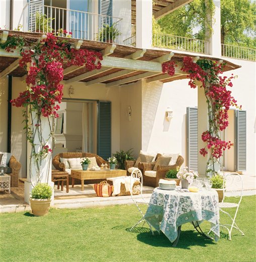 Varanda rústica e romântica