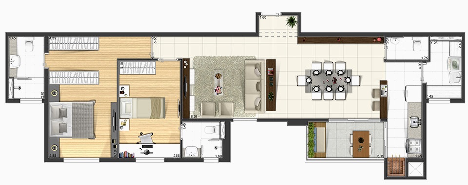 edícula com 2 suítes