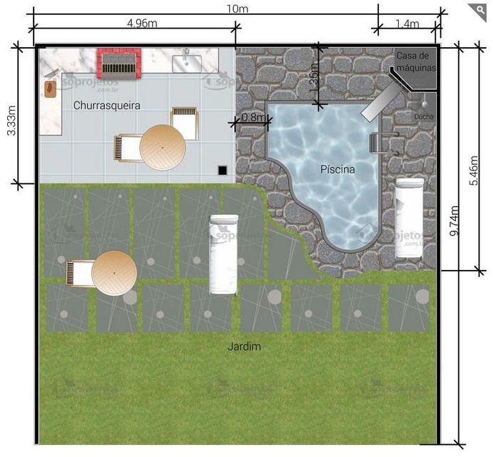 projeto com piscina