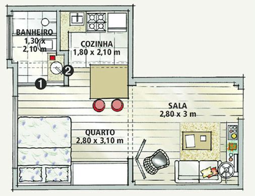 edícula em L pequena