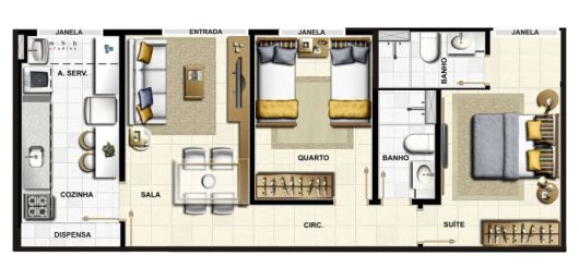 edícula simples com suíte