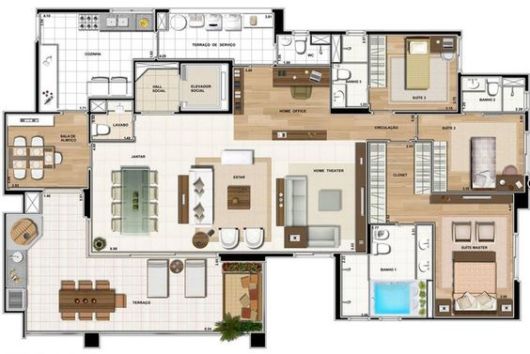 decoração de apartamento de luxo