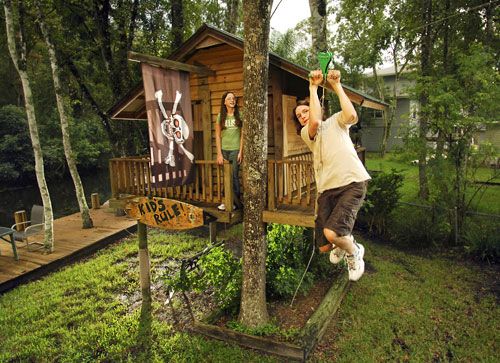 Casa na árvore: com tirolesa