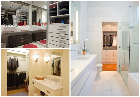 Closet pequeno: Com banheiro integrado