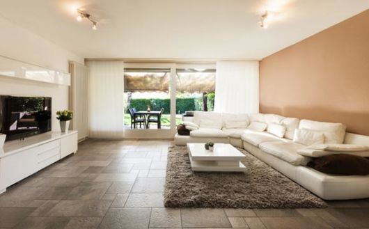 Decoração Minimalista: Sala com tapete marrom