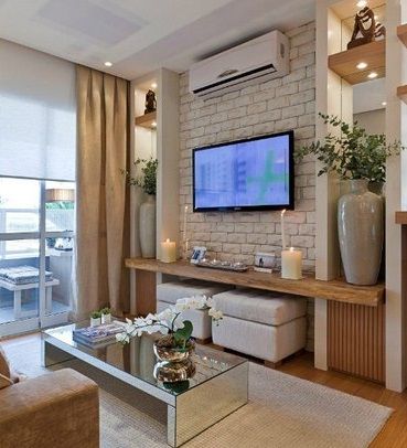 Decoração de sala pequena: Moderna com planta